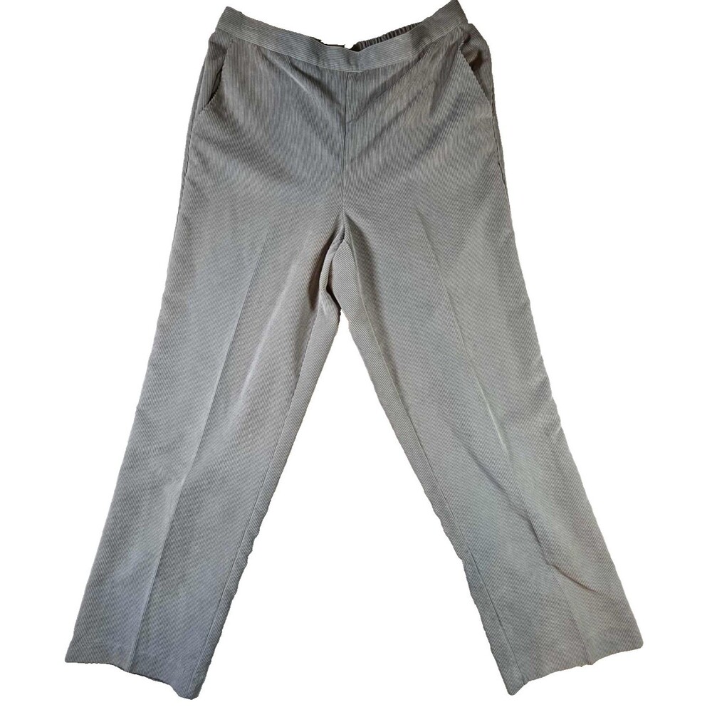 Alfred Dunner Casual Corduroy Pants Size 12 Elastic Waist Wide